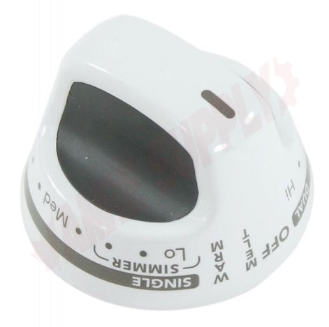 WPW10193257 Right Front Knob in White for Oven Range-1