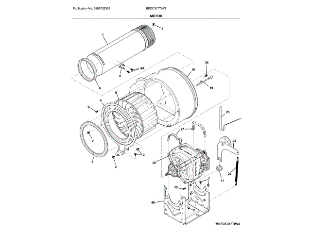 Frigidaire/Electrolux 5304525693 Dryer Motor Bracket