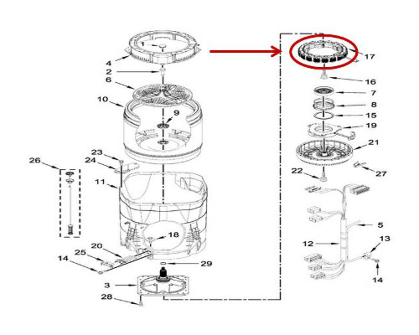 Whirlpool W10915700 STATOR-1