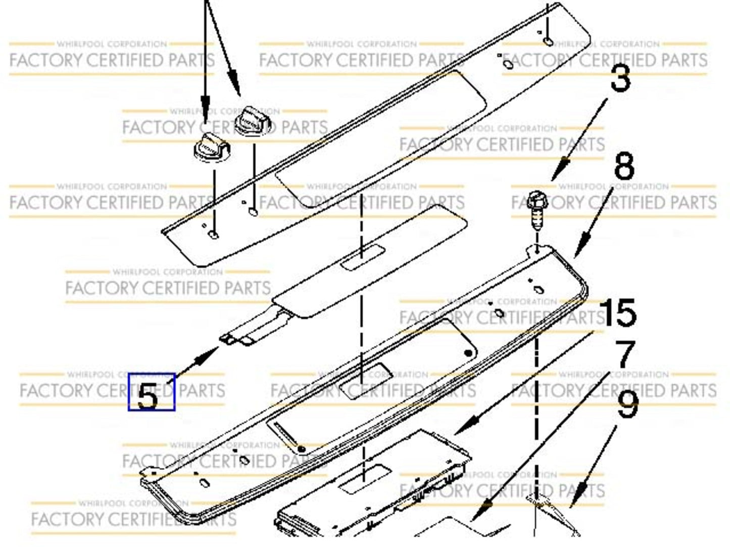 WPW10207928 Whirlpool Range Oven Membrane Switch, Black-1