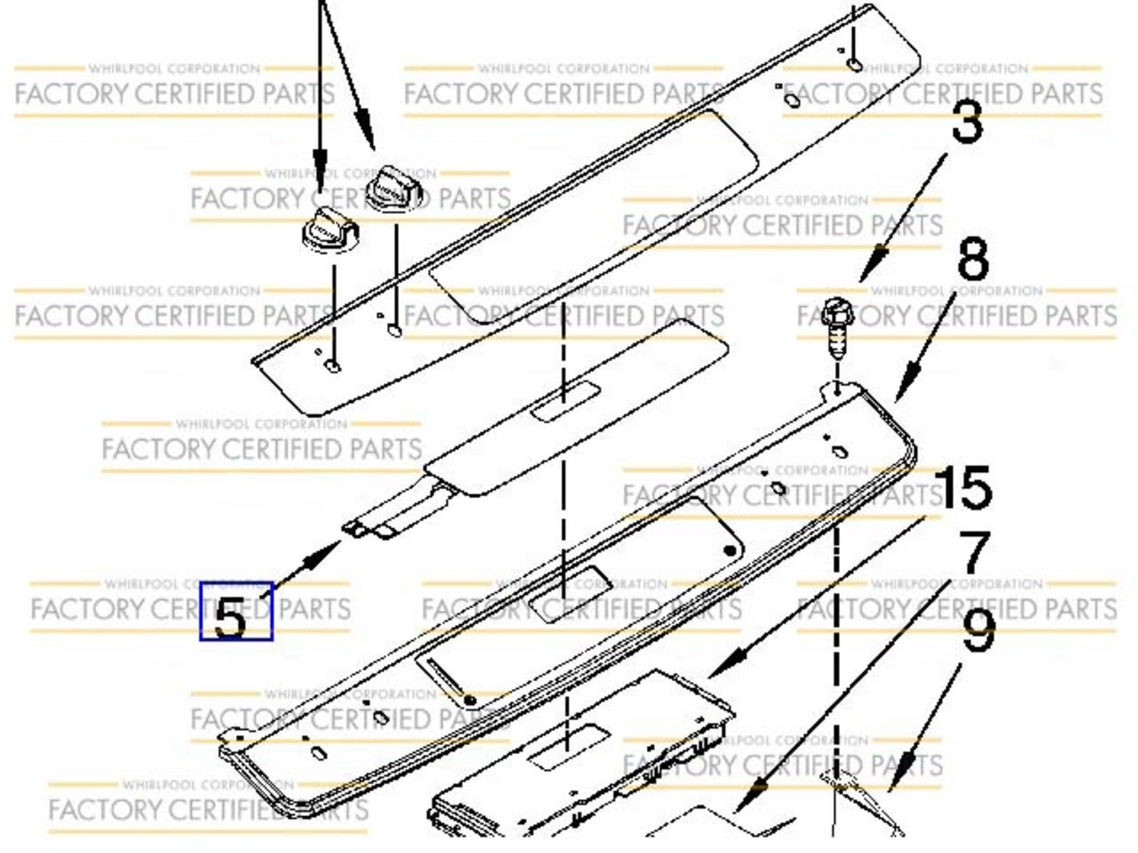WPW10207928 Whirlpool Range Oven Membrane Switch, Black-1