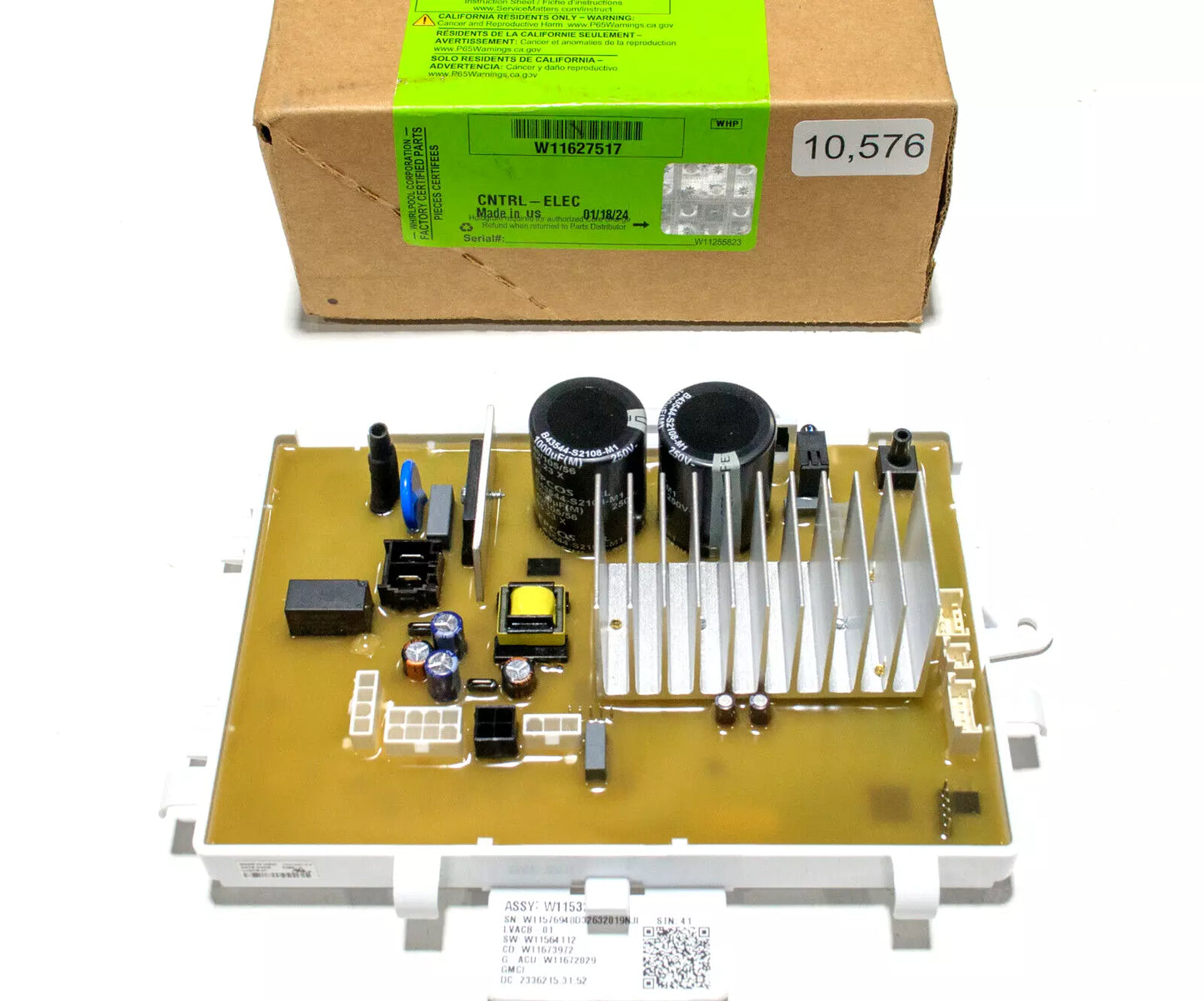 Whirlpool Washer Control Board Part W11627517 -1