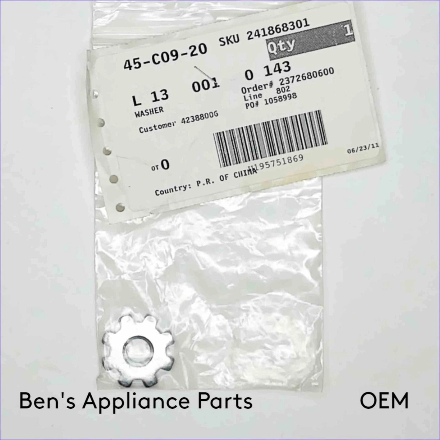 Frigidaire 241868301 Washer Part for Laundry Appliances -1