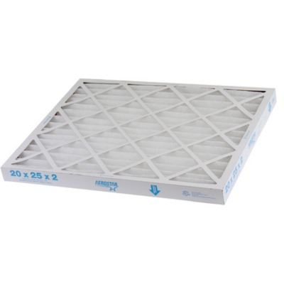 Aerostar Series 400 Pleated Furnace Air Filter 20x25x2 MERV 8 Standard Capacity