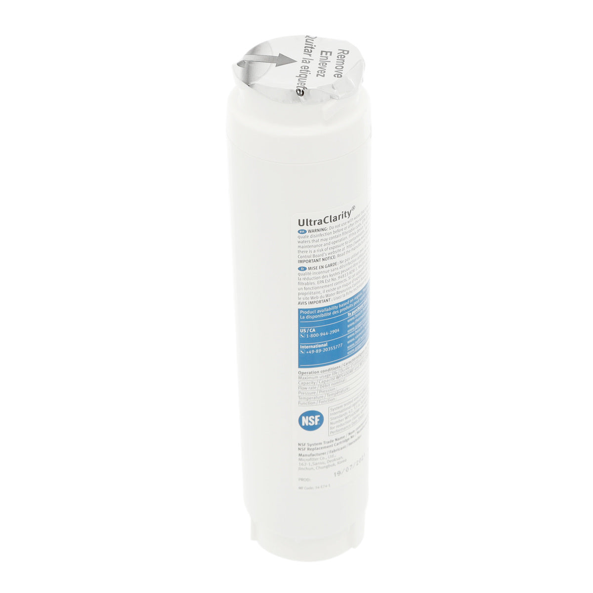 11034152 Bosch UltraClarity Refrigerator Water Filter, BORPLFTR10, RA450010, REPLFLTR10-2