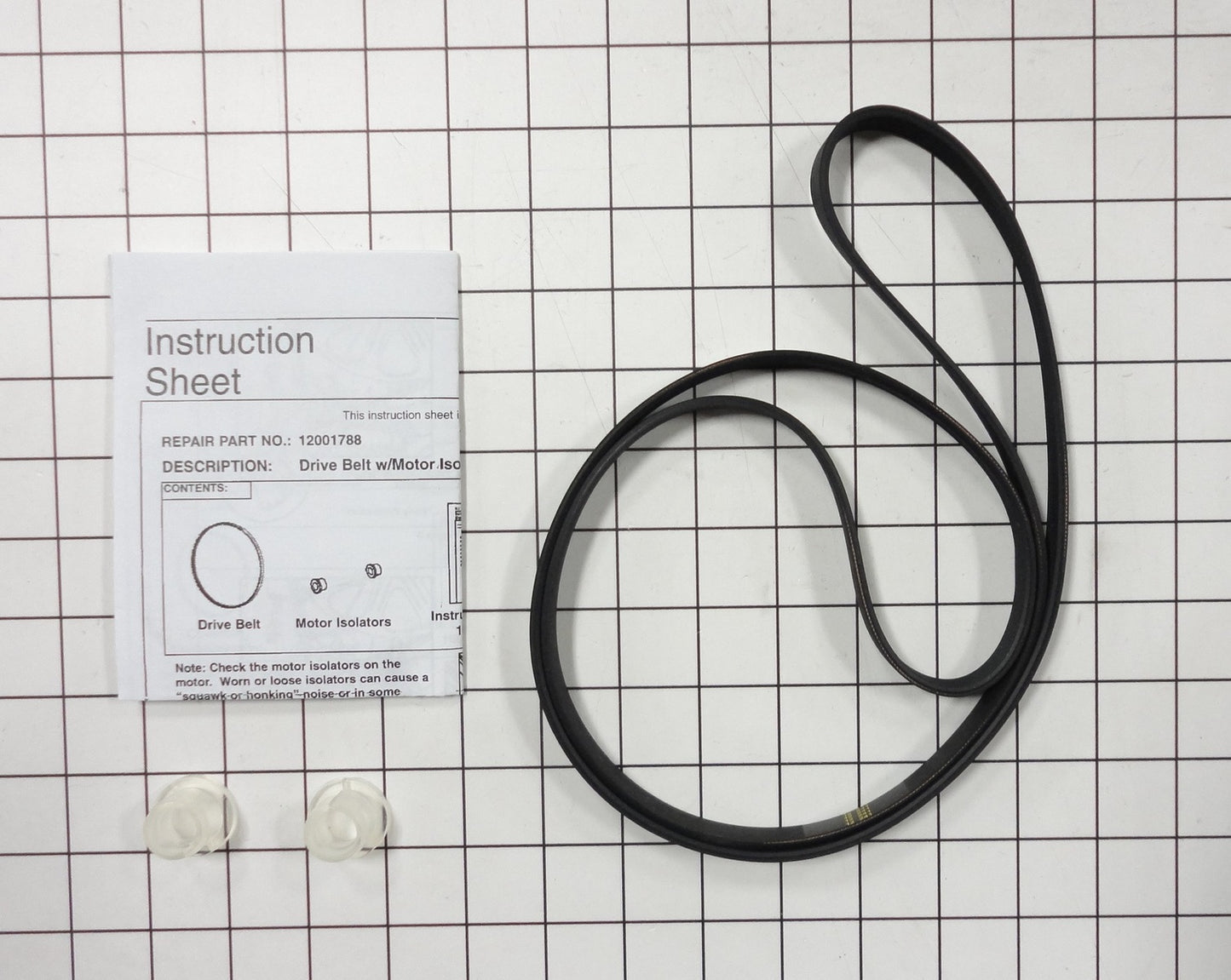 Whirlpool 12001788 BELT AND ISOLATOR KIT-1