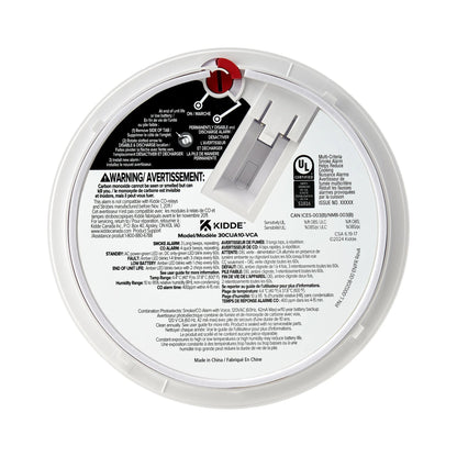 Kidde 30CUA10‑VCA Combination Smoke & Carbon Monoxide Alarm
