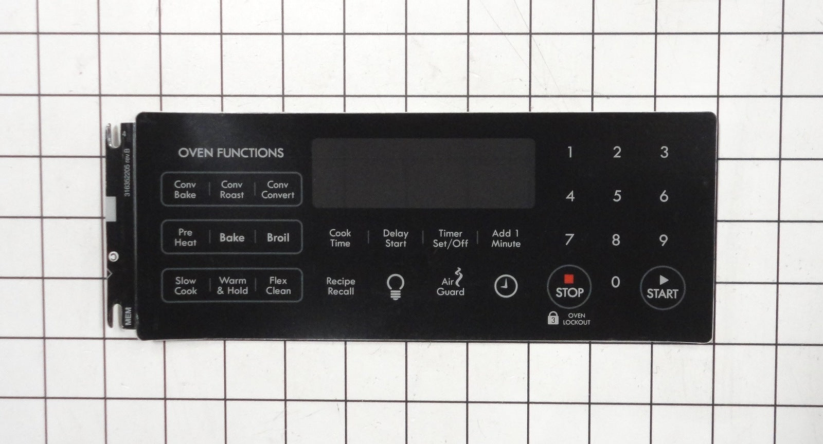 316352207 Frigidaire Range/Stove Overlay Clock Unit - Black (ES535)-1