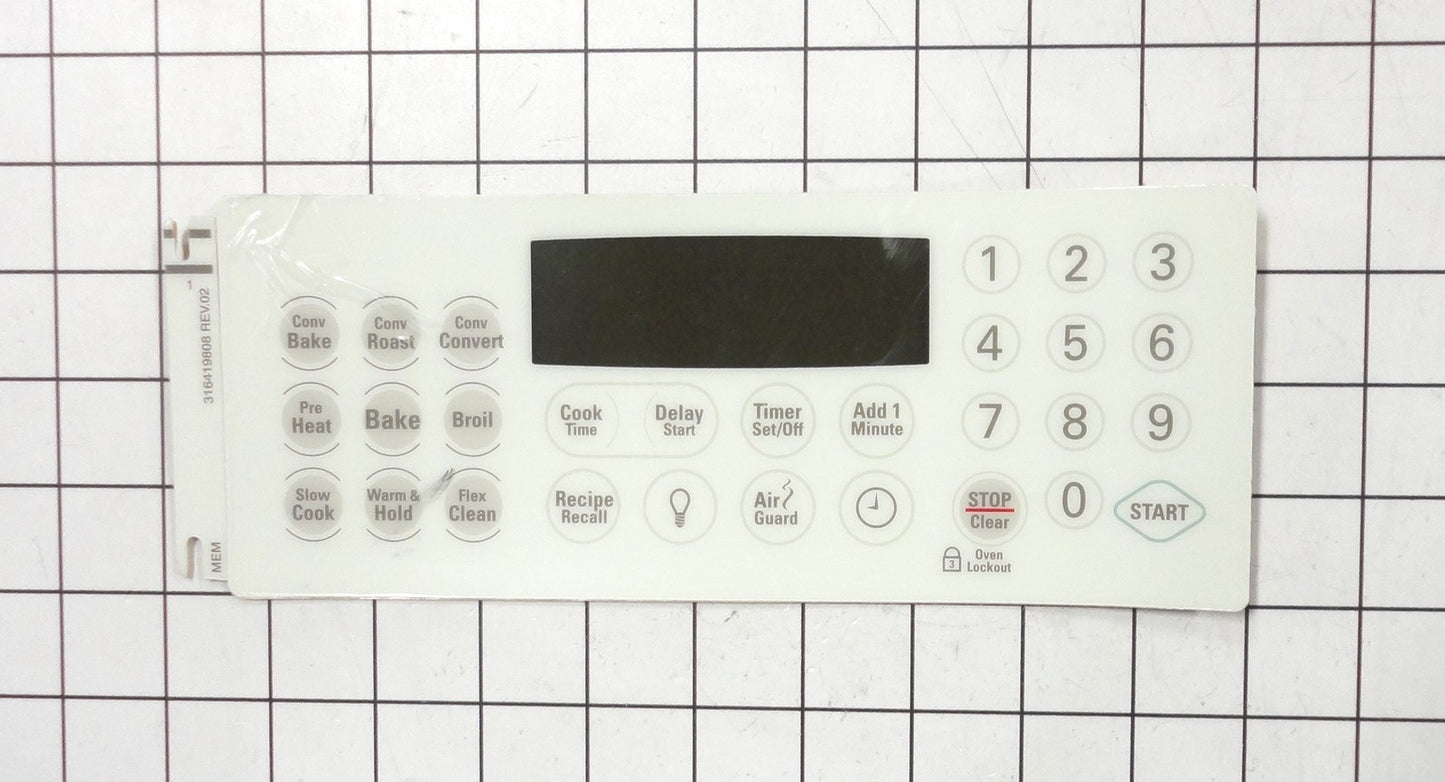 Frigidaire 316419807 OVERLAY, CLOCK, WHITE, ES535-1