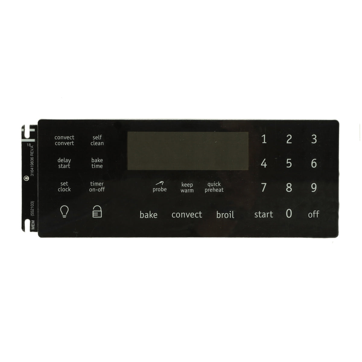 316419836 Frigidaire Stove Overlay - Clock, Black, ES515-2