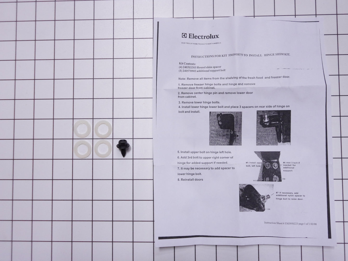5303918375 Frigidaire Refrigerator Door Hinge Shim Kit-1
