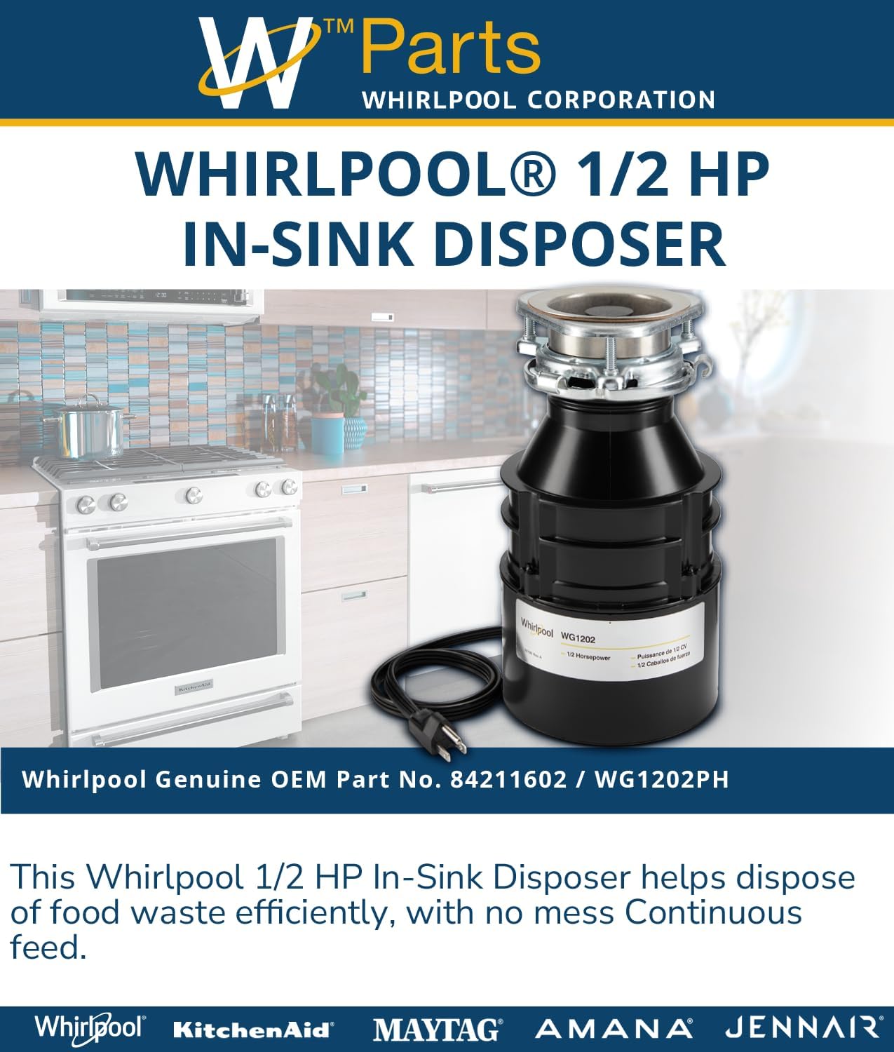 Whirlpool Disposer 84211602 - In-Kitchen Waste Management Solution-3