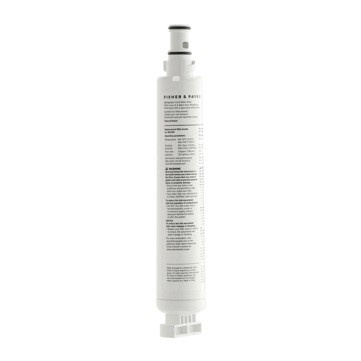 DCS 862288 Fisher & Paykel Refrigerator Water Filter WP FWC1-4