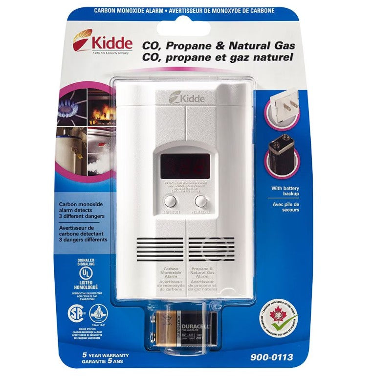 Kidde 900‑0113‑05 Carbon Monoxide, Propane & Natural Gas Alarm