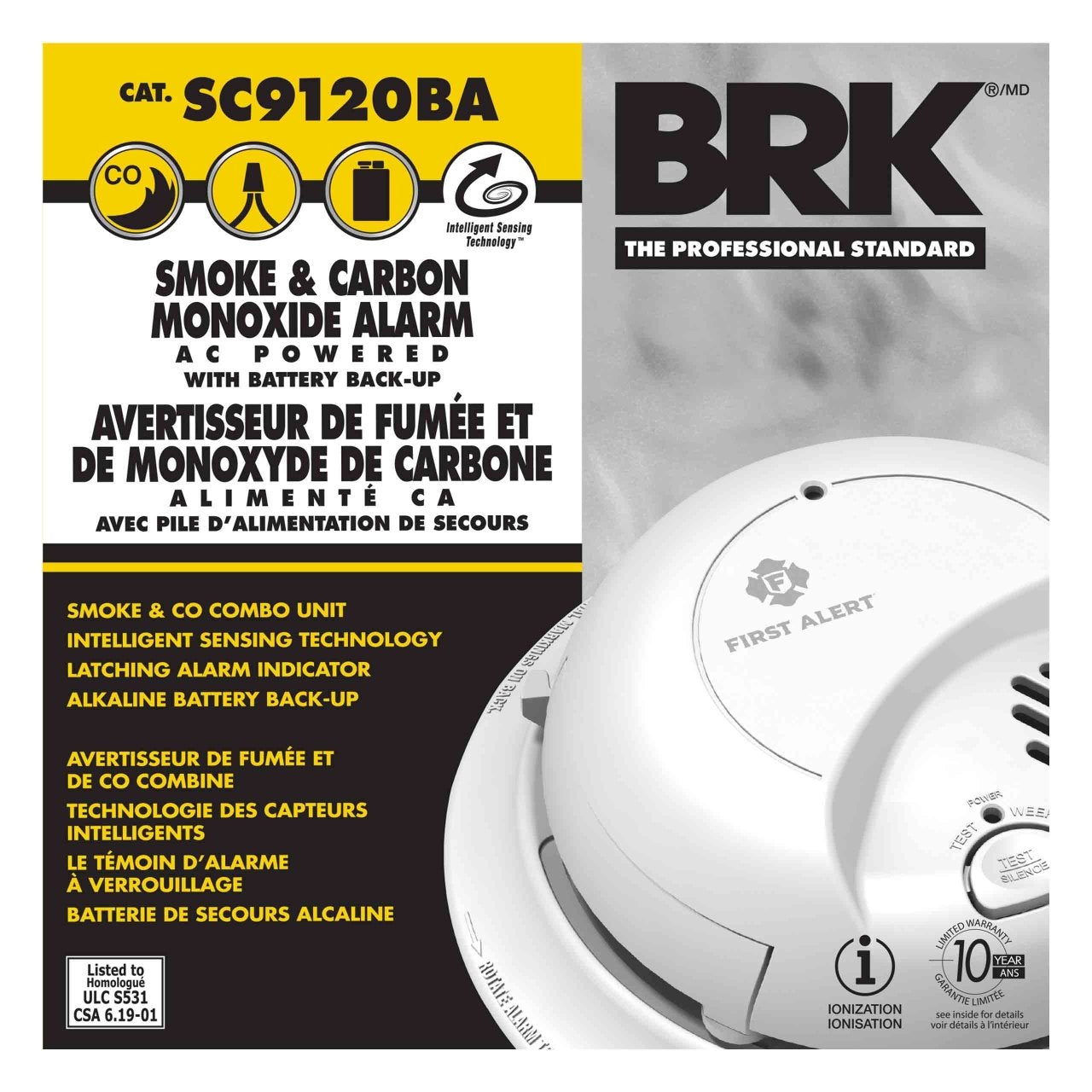 First Alert SC9120BA Hardwired Smoke & Carbon Monoxide Alarm