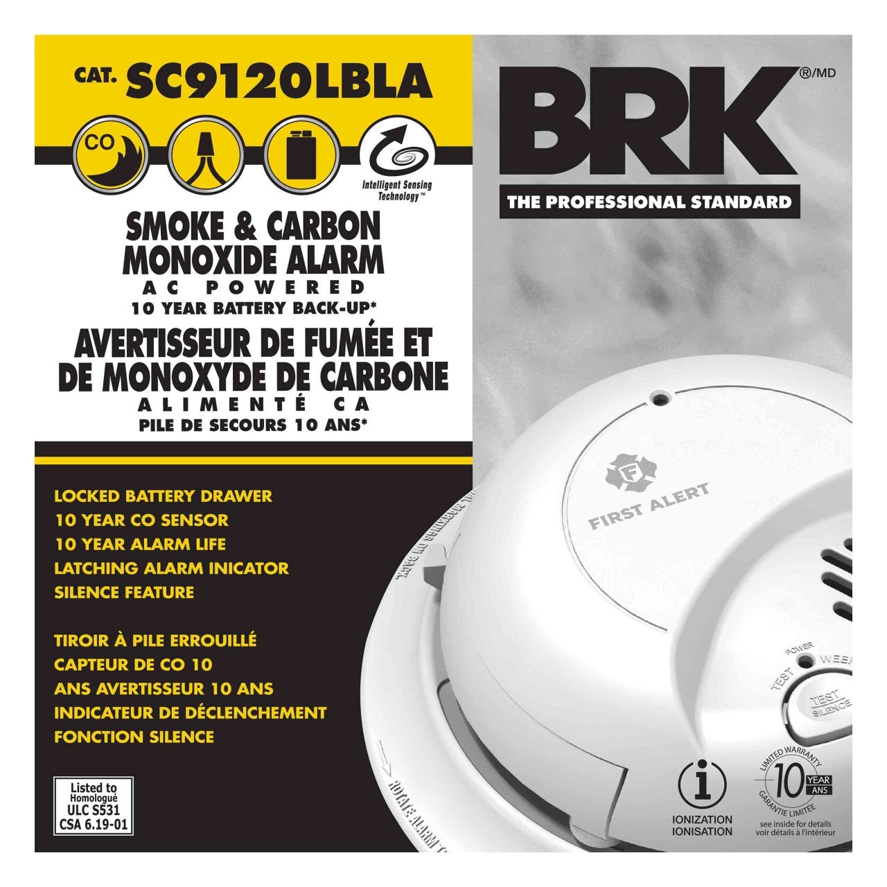 First Alert SC9120LBLA Hardwired Combination Smoke & Carbon Monoxide Alarm
