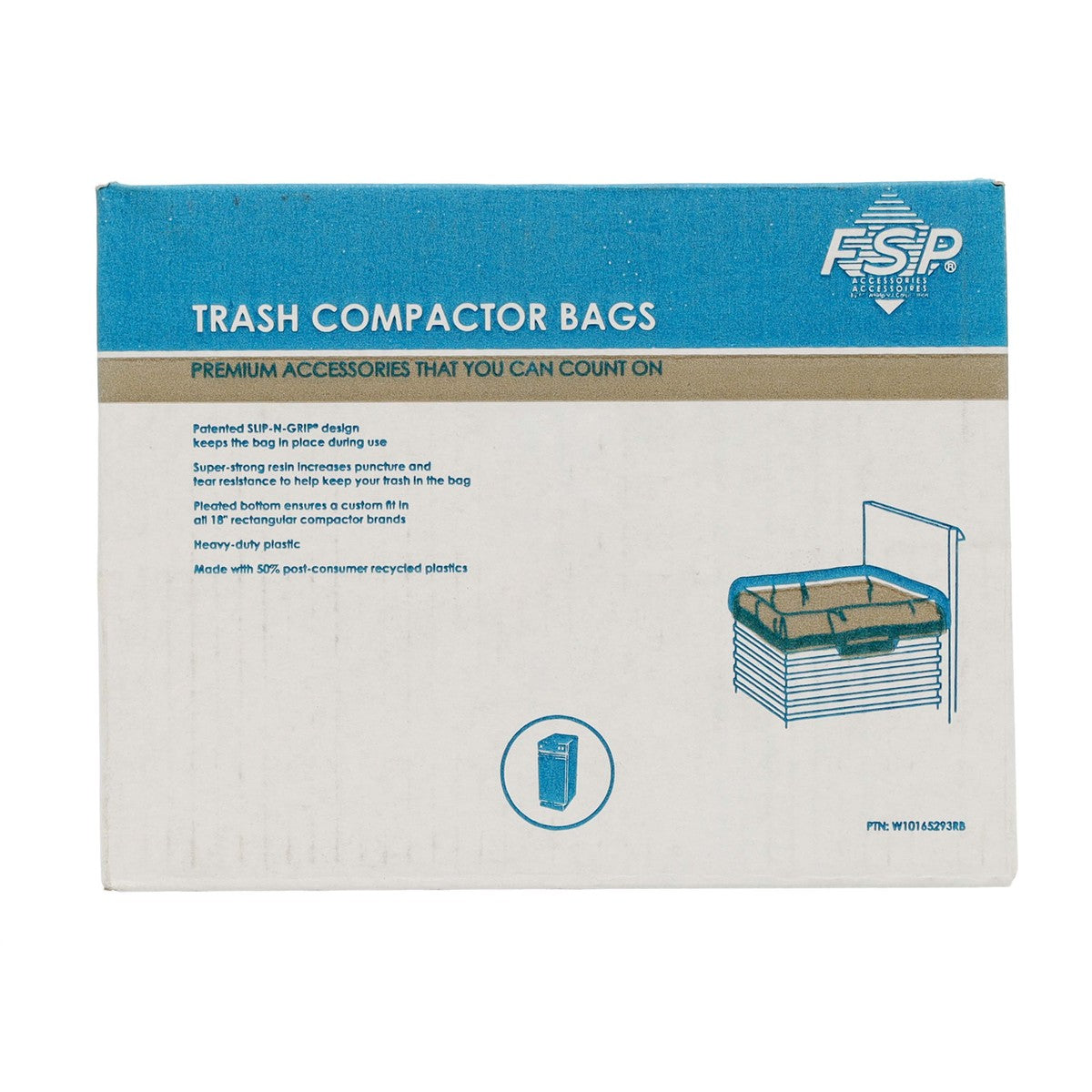 W10165293RB Whirlpool Trash Compactor 60-Pack Plastic Bags - 18"Models-2