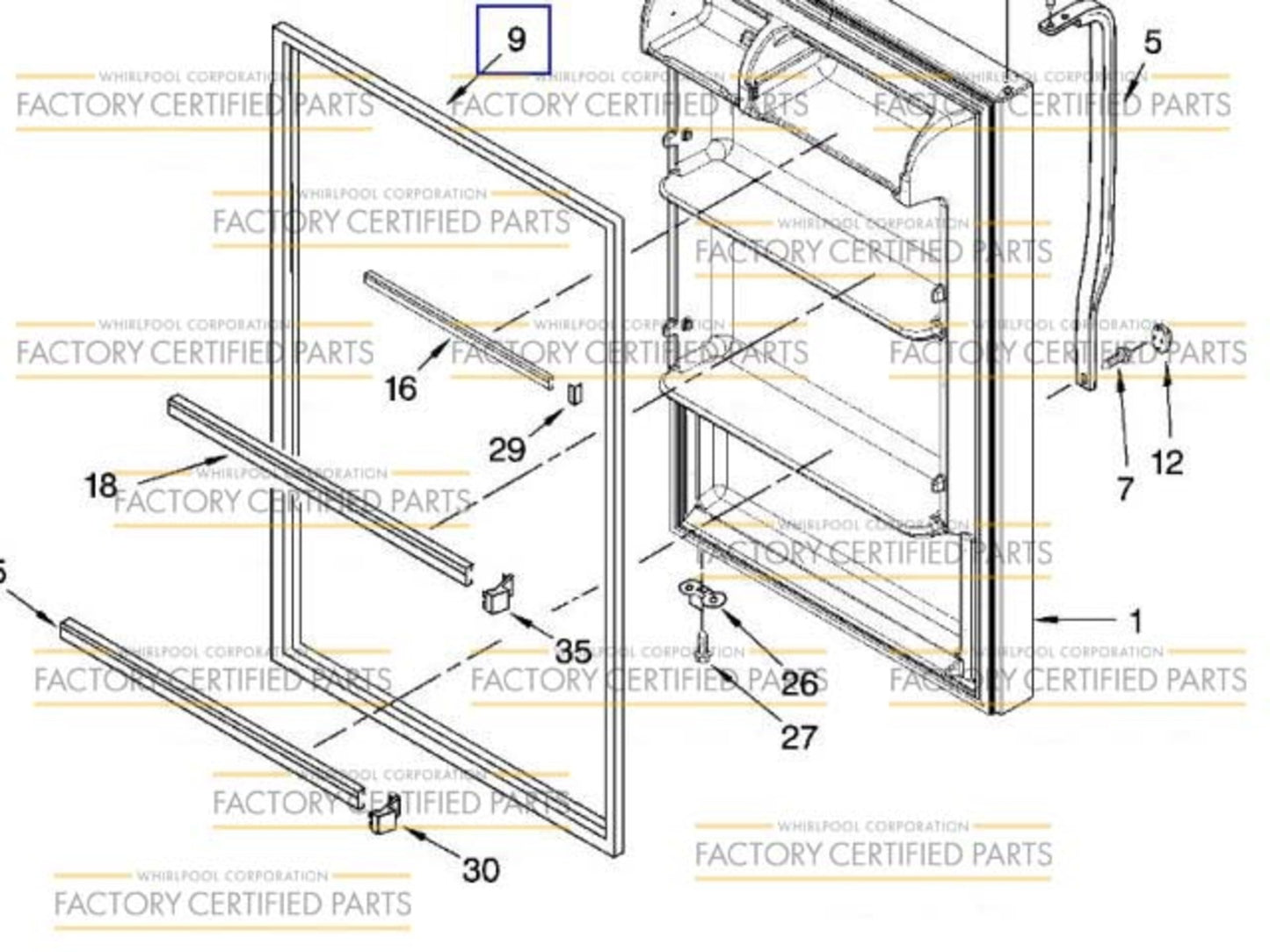 Whirlpool WP2319265T GASKET-FIP-2