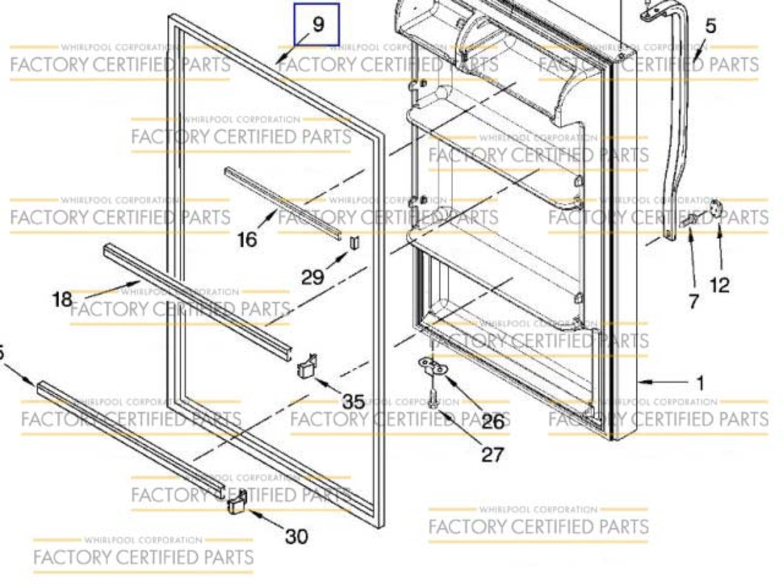 Whirlpool WP2319265T GASKET-FIP-2