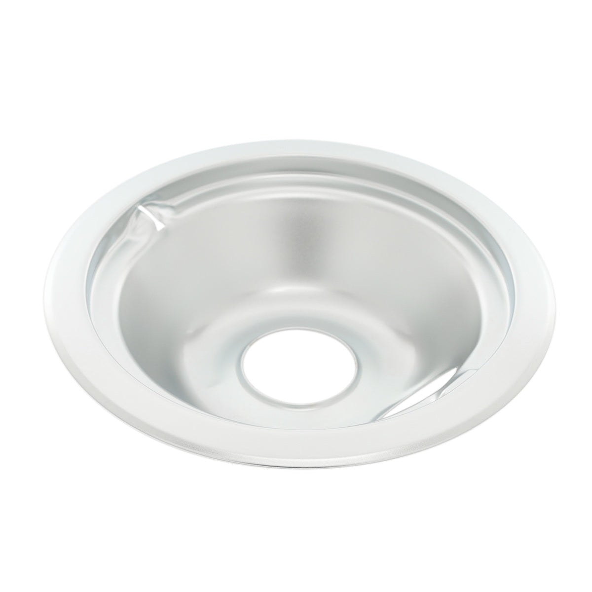 WS01L09257 GE Stove Burner Drip Pan - Regular 6" Chrome-1