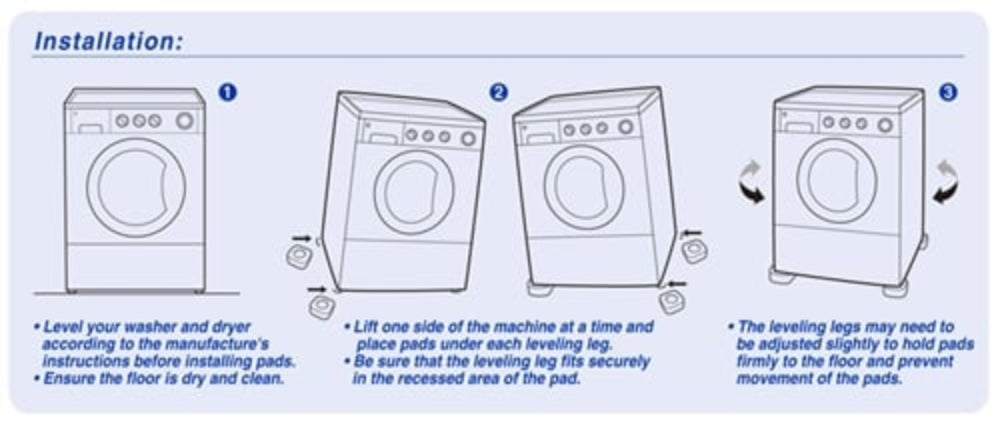 PM17X10001 Anti-Shake Pads for Washer and Dryer -3