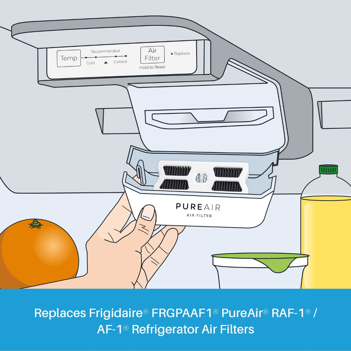 Replacement for Frigidaire FRGPAAF1 / PureAir RAF-1 / AF-1 Refrigerator Air Filter