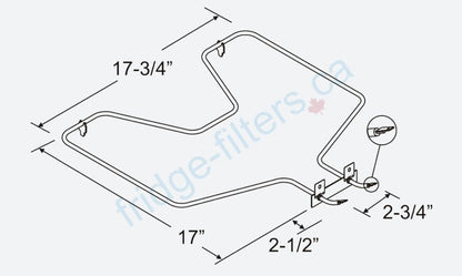 GE WG02A00493 Oven Range Bake Element, 3000W -3