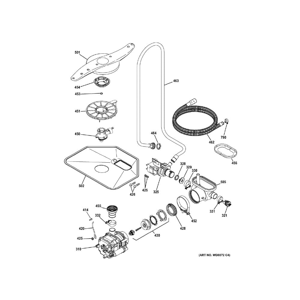 GE WG04F00017 Dishwasher Lower Spray Arm -2