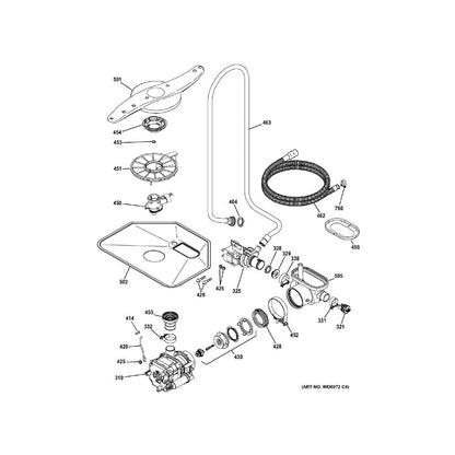 GE WG04F00017 Dishwasher Lower Spray Arm -2