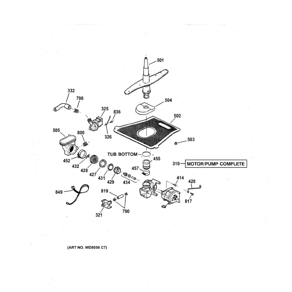 GE WG04F01015 Dishwasher Lower Spray Arm -2